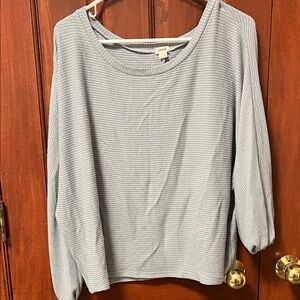 Garage Gray Striped Long Sleeve Top